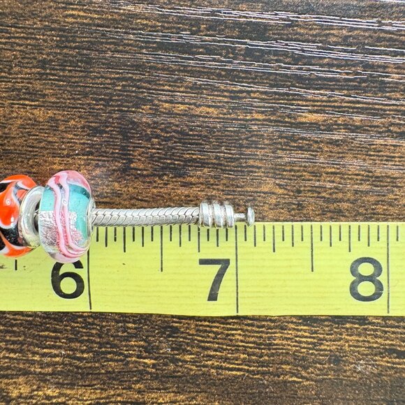 Pandora Sterling Silver 925 Charm Bracelet Mix of Sterling Slide Charms 7" L - Picture 12 of 12